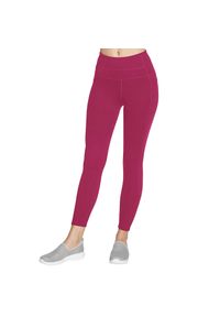 skechers - Leginsy fitness damskie Go Walk High Waisted 7/8 Legging. Kolor: fioletowy. Materiał: nylon, elastan. Sport: fitness