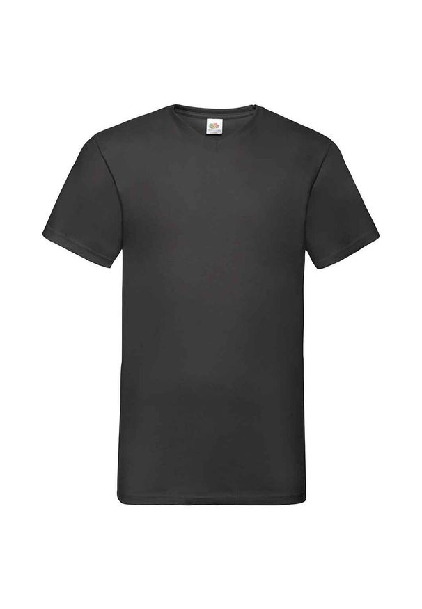 FRUIT OF THE LOOM - Koszulka Unisex Dla Dorosłych Z Dekoltem W Szpic. Kolor: czarny
