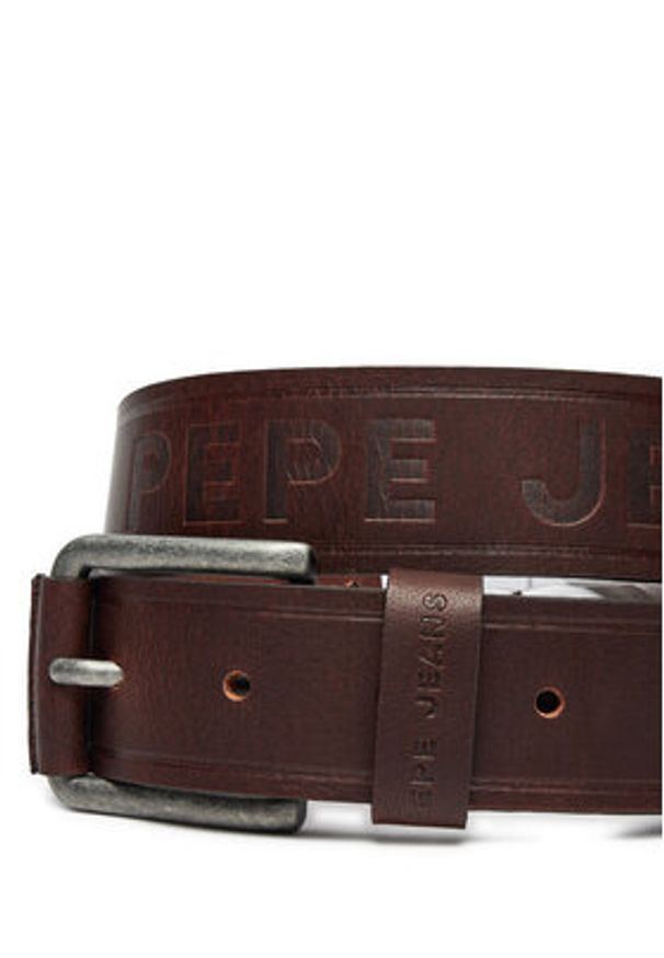 Pepe Jeans Pasek Męski Dayton PM021027 Brązowy. Kolor: brązowy. Materiał: skóra