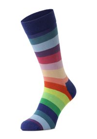 Happy-Socks - Happy Socks Męskie skarpety z cienkiej dzianiny Mężczyźni wielokolorowy w paski, 41-46. Kolor: wielokolorowy. Materiał: dzianina. Wzór: paski #1