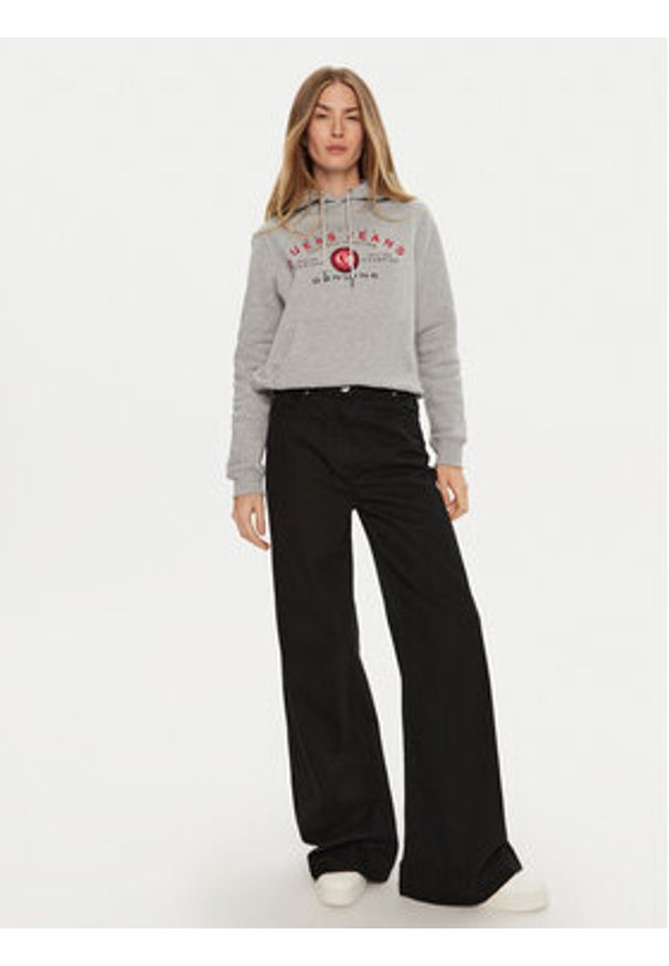 Guess Jeans Bluza W4BQ20 KC811 Szary Regular Fit. Kolor: szary. Materiał: bawełna