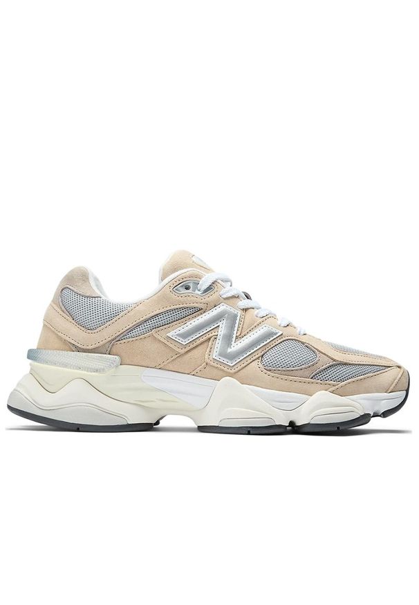 Buty New Balance U9060LBD - beżowe. Kolor: beżowy. Materiał: guma, zamsz, materiał, skóra. Szerokość cholewki: normalna. Sport: turystyka piesza