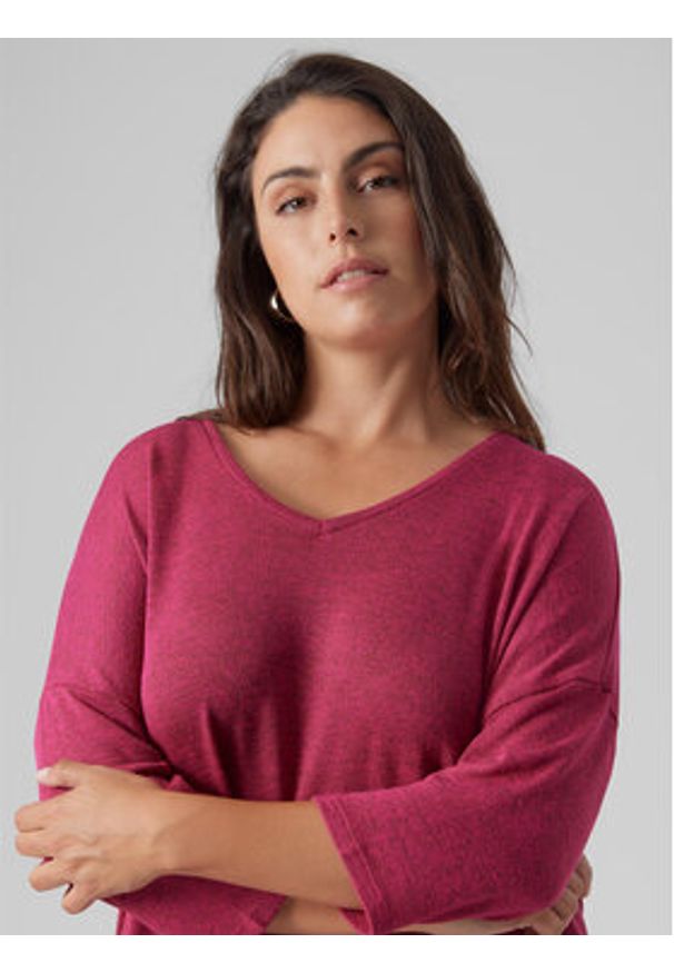 Vero Moda Curve Bluzka Brianna 10297287 Czerwony Regular Fit. Kolor: czerwony. Materiał: wiskoza