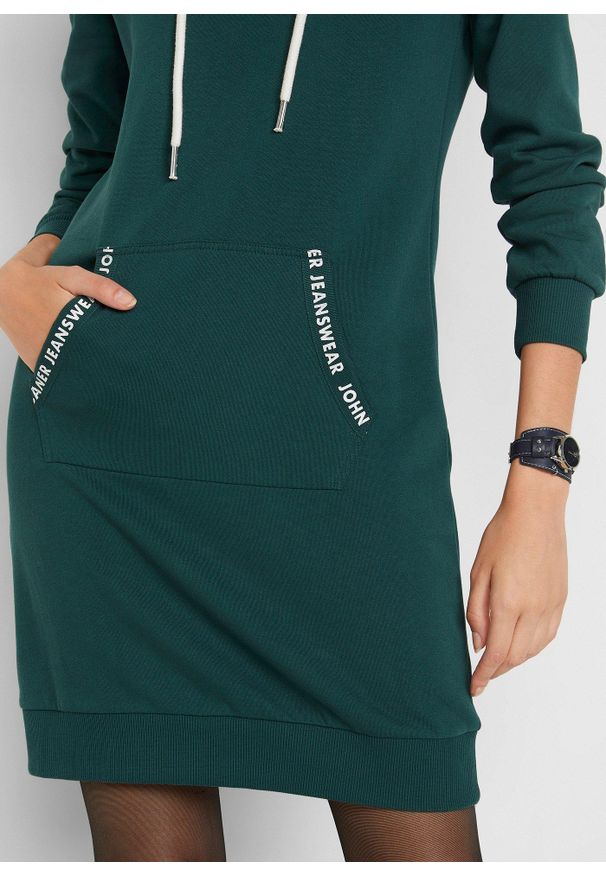 bonprix - Sukienka dresowa. Kolor: niebieski. Materiał: dresówka