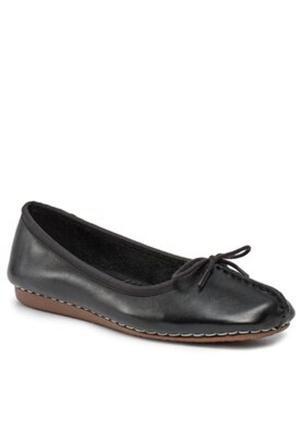 Clarks Baleriny Freckle Ice 203529294 Czarny. Kolor: czarny. Materiał: skóra