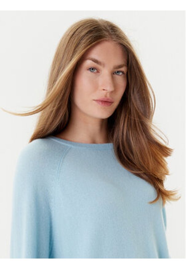 Marella Sweter Tesa 2523366171 Błękitny Relaxed Fit. Kolor: niebieski. Materiał: kaszmir