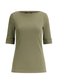 Lauren Ralph Lauren - LAUREN RALPH LAUREN T-Shirt Judy 200654963204 Zielony Regular Fit. Kolor: zielony. Materiał: bawełna #4