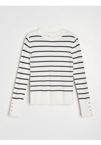 Sinsay - Prążkowany sweter w paski - wielobarwny. Materiał: prążkowany. Wzór: paski #1