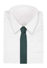 Alties - Zielony Elegancki Męski Krawat -ALTIES- 6 cm, Klasyczny, w Drobną Kratkę. Kolor: zielony. Materiał: tkanina. Wzór: kratka. Styl: elegancki, klasyczny #2