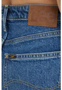 Lee szorty jeansowe Carol damskie kolor niebieski gładkie high waist. Stan: podwyższony. Kolor: niebieski. Materiał: jeans. Wzór: gładki #3