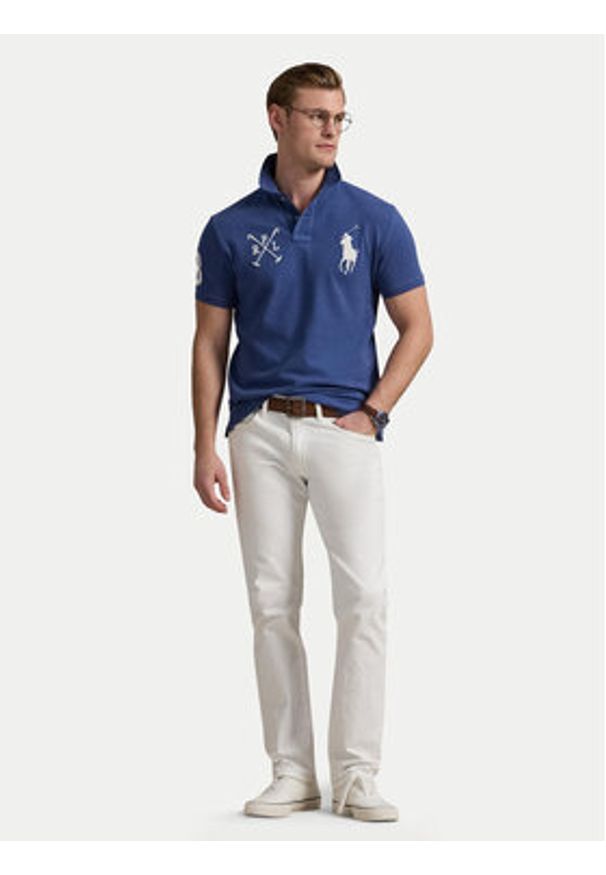 Polo Ralph Lauren Polo 710978082003 Granatowy Custom Slim Fit. Typ kołnierza: polo. Kolor: niebieski. Materiał: bawełna