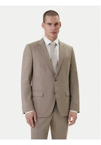 Hugo - HUGO Garnitur Henry/Getlin232X 50557616 Beżowy Slim Fit. Kolor: beżowy. Materiał: syntetyk #10