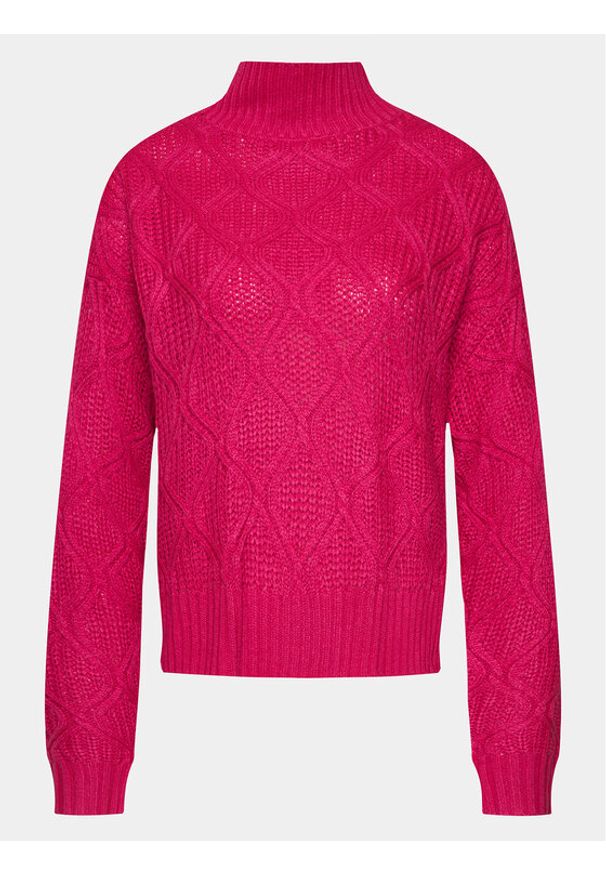 Brave Soul Sweter LK-555BARNEYB Różowy Regular Fit. Kolor: różowy. Materiał: wiskoza