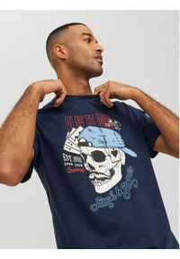 Jack & Jones - Jack&Jones T-Shirt Roxbury 12227779 Granatowy Regular Fit. Kolor: niebieski. Materiał: bawełna