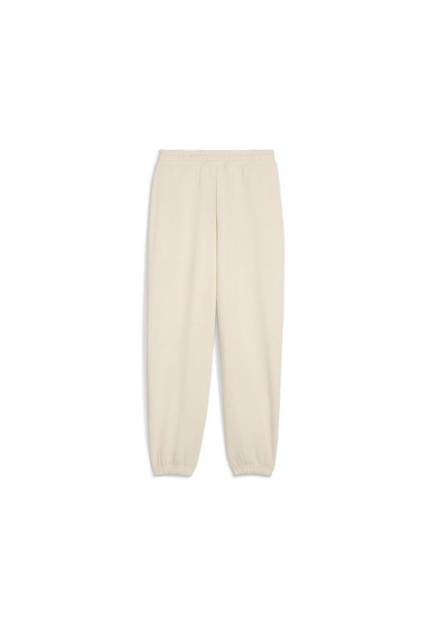 Puma Spodnie Wardrobe Ess Relaxed Tr Cl 62975387. Kolor: beżowy. Materiał: dresówka. Długość: długie