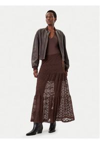 only - ONLY Spódnica maxi Luna 15353206 Brązowy Regular Fit. Kolor: brązowy. Materiał: bawełna, syntetyk #3