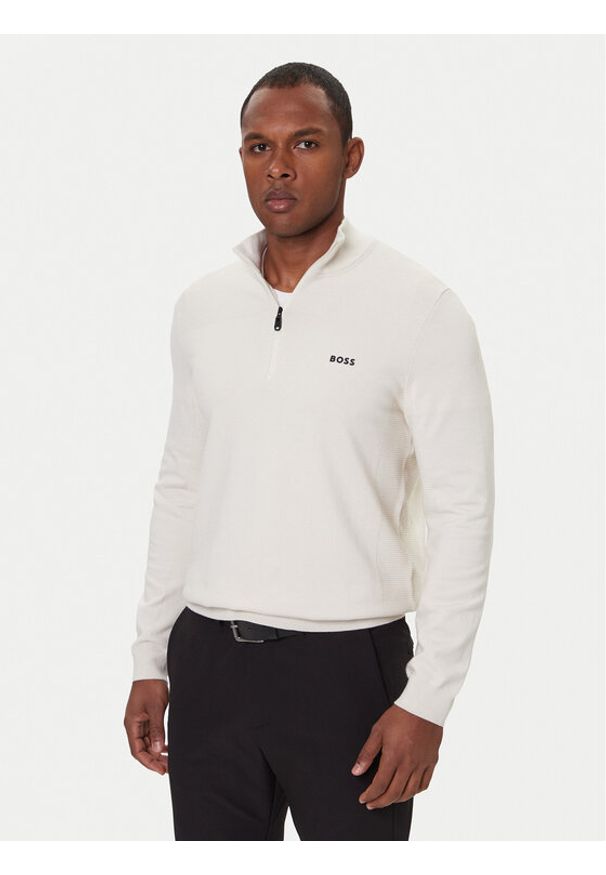 BOSS Sweter Momentum-X QZ 50547898 Écru Regular Fit. Materiał: syntetyk