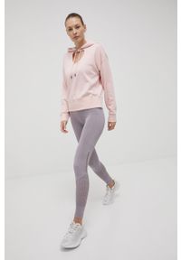 DKNY - Dkny bluza bawełniana DP1T8775 damska kolor różowy z kapturem gładka. Typ kołnierza: kaptur. Kolor: różowy. Materiał: bawełna. Wzór: gładki #3