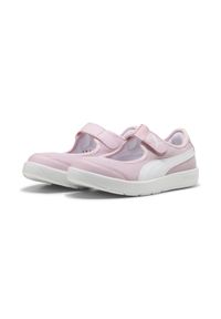 Puma - Dziecięce sneakersy Courtflex v3 Lina V PUMA Rose Mauve White Pink. Okazja: na uczelnię, na co dzień. Kolor: różowy, biały, wielokolorowy. Sport: joga i pilates