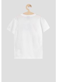 Champion T-shirt dziecięcy 305671 kolor biały z nadrukiem. Okazja: na co dzień. Kolor: biały. Materiał: dzianina. Wzór: nadruk. Styl: casual #2