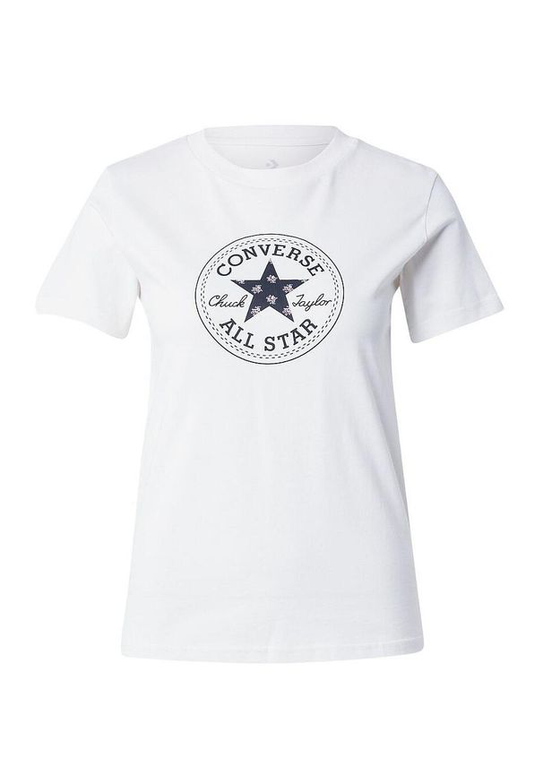 Koszulka damskie Converse Chuck Patch Overlay Tee. Kolor: biały. Materiał: bawełna, materiał