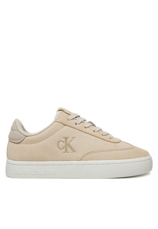 Calvin Klein Jeans Sneakersy Classic Cupsole Laceup Wt Wm YW0YW01833 Écru. Materiał: zamsz, skóra