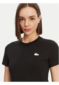 Lacoste T-Shirt TF9246 Czarny Slim Fit. Kolor: czarny. Materiał: bawełna #3