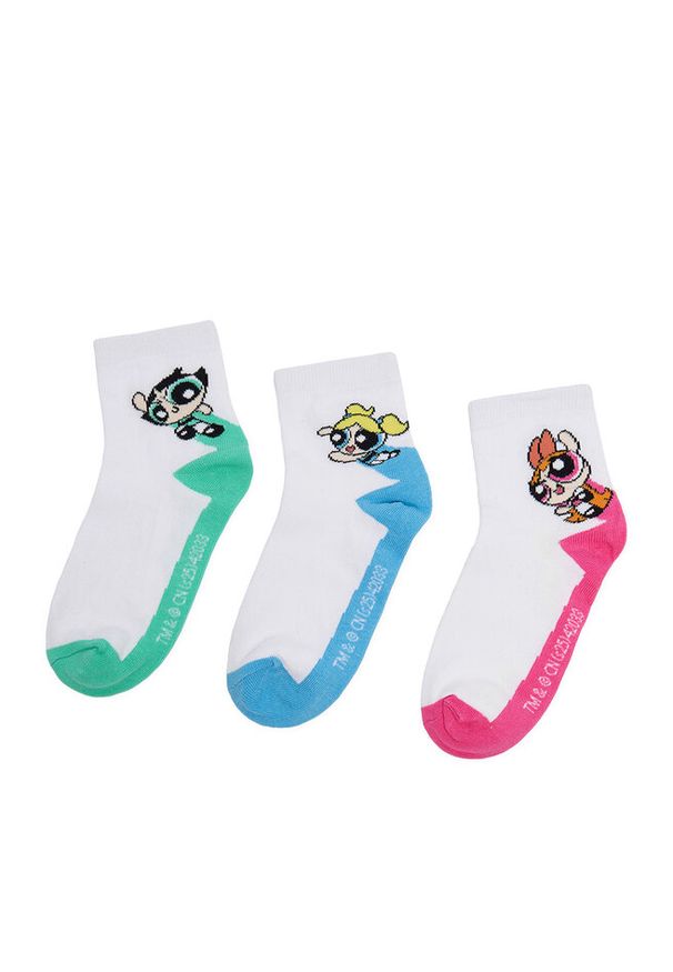 Skarpety krótkie Powerpuff Girls. Kolor: biały