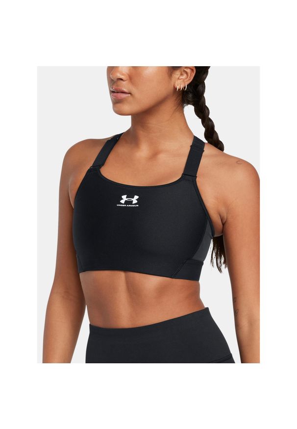 Biustonosz treningowy Under Armour HeatGear Armour High. Kolor: czarny. Sport: fitness