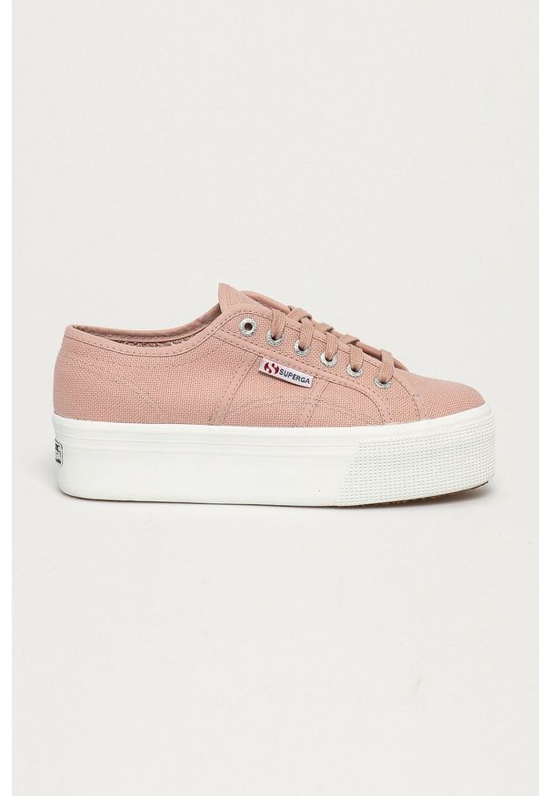 Superga - Tenisówki. Zapięcie: sznurówki. Kolor: różowy. Materiał: guma. Obcas: na platformie