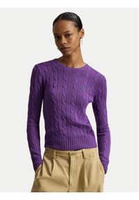 Polo Ralph Lauren Sweter 211971869503 Fioletowy Slim Fit. Typ kołnierza: polo. Kolor: fioletowy. Materiał: bawełna #1