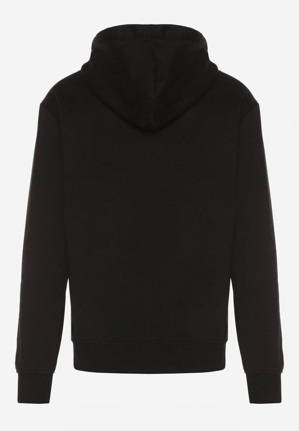 Born2be - Czarna Bluza z Bawełną Kapturem i Sznurkami Amatusa. Okazja: do domu, na co dzień. Typ kołnierza: kaptur. Kolor: czarny. Materiał: bawełna. Styl: casual, klasyczny