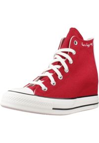 Tenisówki Converse Model Chuck Taylor All Star Wedge Kolor Bordeaux. Kolor: czerwony. Materiał: tkanina