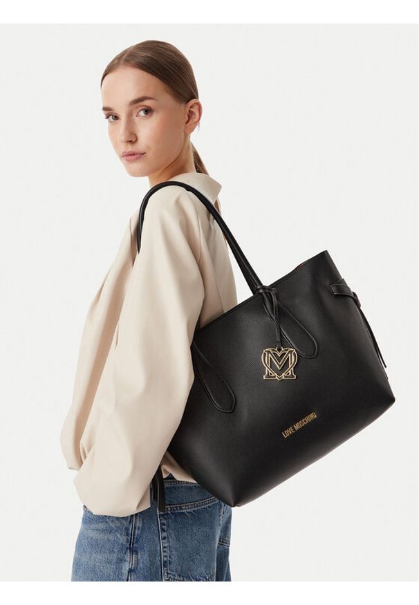 Love Moschino - LOVE MOSCHINO Torebka JC4059PP1PLL0000 Czarny. Kolor: czarny. Materiał: skórzane