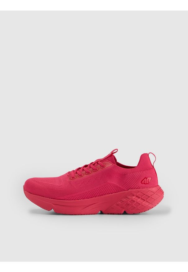 4f - 4F Niskie sneakersy sportowe VELOCORE damskie - różowe 40. Okazja: na co dzień. Zapięcie: sznurówki. Kolor: różowy. Materiał: guma, dzianina. Szerokość cholewki: normalna