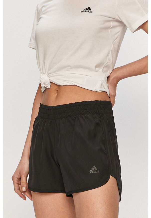 adidas Performance - Szorty. Okazja: na co dzień. Kolor: czarny. Materiał: materiał, dzianina. Wzór: gładki. Styl: casual