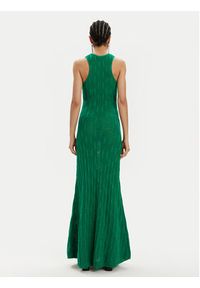 Karl Lagerfeld - KARL LAGERFELD Sukienka dzianinowa 241W1335 Zielony Slim Fit. Typ kołnierza: dekolt w karo. Kolor: zielony. Materiał: bawełna #3