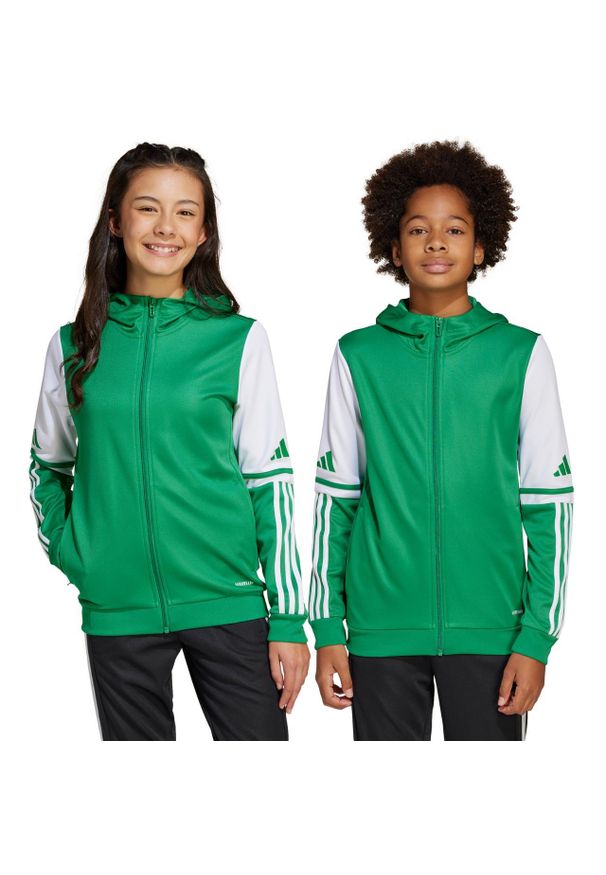Adidas - Bluza dla dzieci adidas Squadra 25 Hoody. Kolor: zielony, biały, wielokolorowy. Sport: fitness