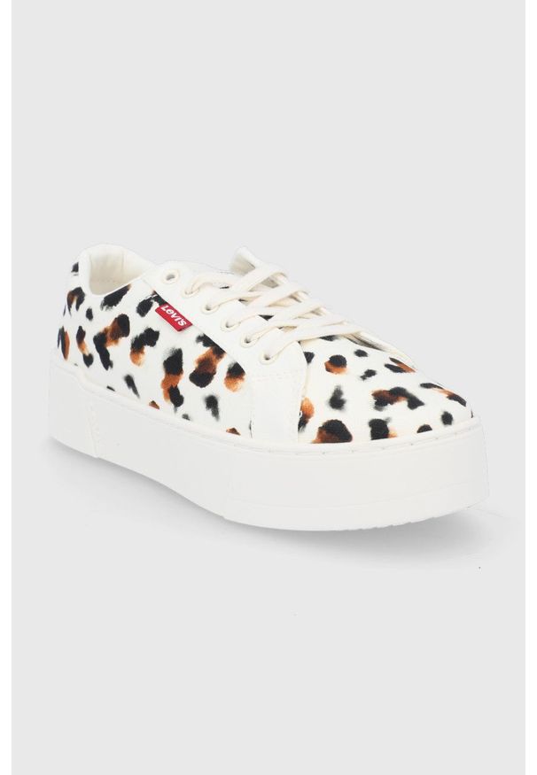 Levi's® - Levi's Tenisówki Tijuana 2.0 kolor kremowy. Okazja: na spotkanie biznesowe. Nosek buta: okrągły. Zapięcie: sznurówki. Kolor: beżowy. Materiał: guma. Obcas: na platformie. Styl: biznesowy