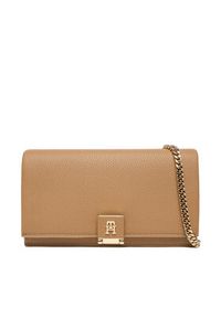 TOMMY HILFIGER - Tommy Hilfiger Torebka Th Her Flap W/Chain AW0AW17403 Beżowy. Kolor: beżowy. Materiał: skórzane #4