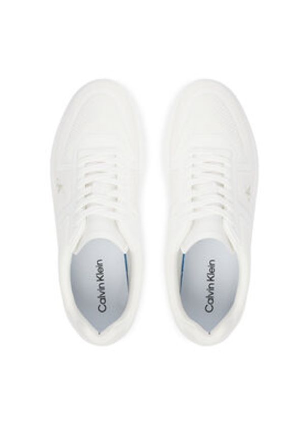 Calvin Klein Sneakersy Classic Cups Laceup Knit HM0HM02130 Biały. Kolor: biały. Materiał: materiał