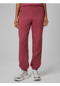 4f - 4F Spodnie dresowe joggery damskie - burgundowe XS. Kolor: czerwony. Materiał: dresówka #2