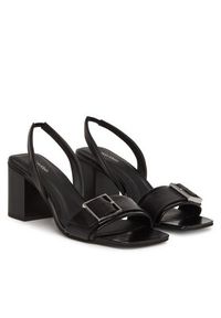 Calvin Klein Sandały Heel Sandal 70 W/Buckle - Lth HW0HW02456 Czarny. Kolor: czarny. Materiał: skóra #6