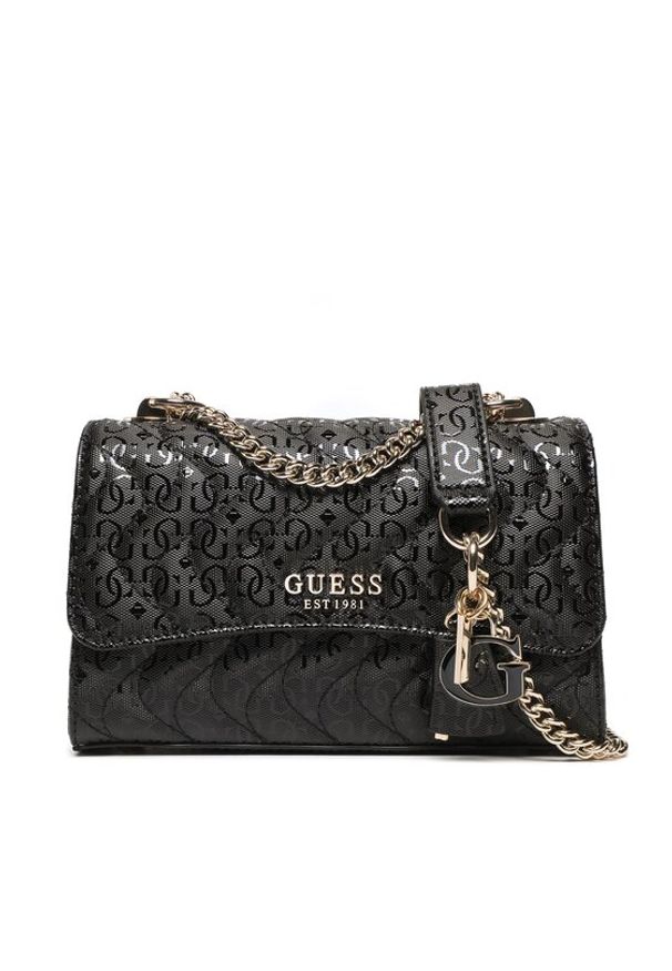 Guess Torebka Sasky (GG) HWGG86 92210 Czarny. Kolor: czarny. Materiał: skórzane