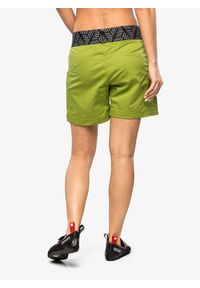 OCUN - Spodenki wspinaczkowe damskie Ocun Pantera Organic Shorts. Kolor: zielony. Wzór: motyw zwierzęcy