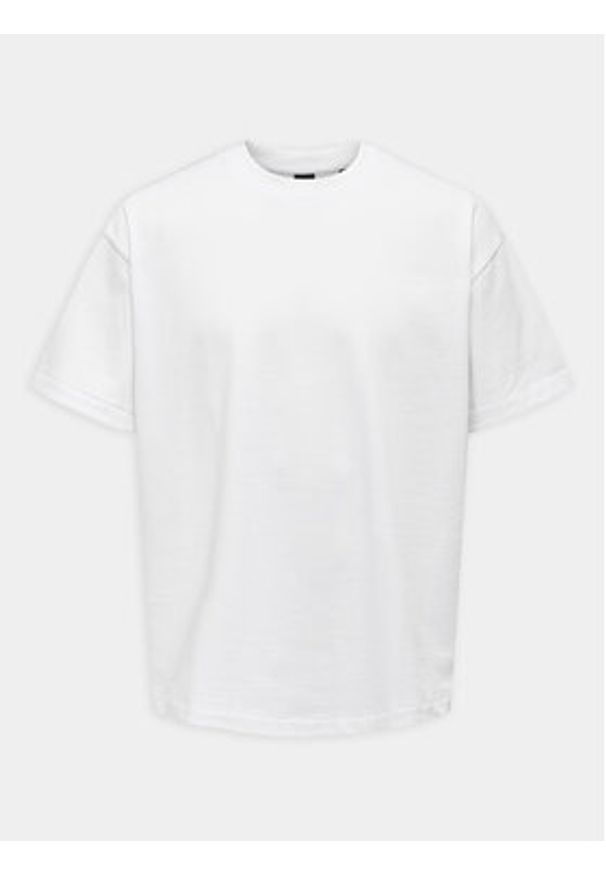 Only & Sons T-Shirt Millenium 22027787 Biały Oversize. Kolor: biały. Materiał: bawełna