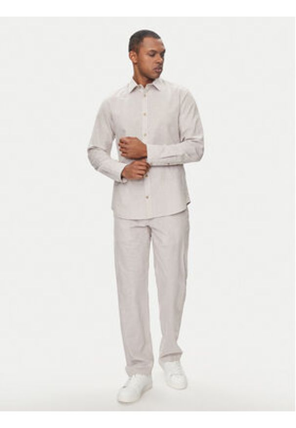 Jack & Jones - Jack&Jones Koszula Summer 12248384 Beżowy Comfort Fit. Kolor: beżowy. Materiał: bawełna