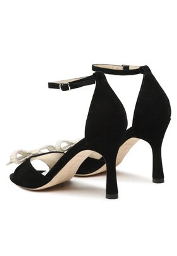 Custommade Sandały Ashley Pearl Bow 999621046 Czarny. Kolor: czarny. Materiał: skóra, zamsz