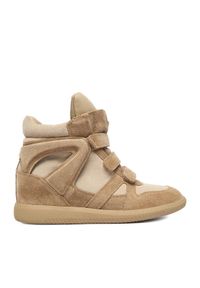 Badura Sneakersy EO-IVI-LT1885-2N Beżowy. Kolor: beżowy. Materiał: zamsz, skóra