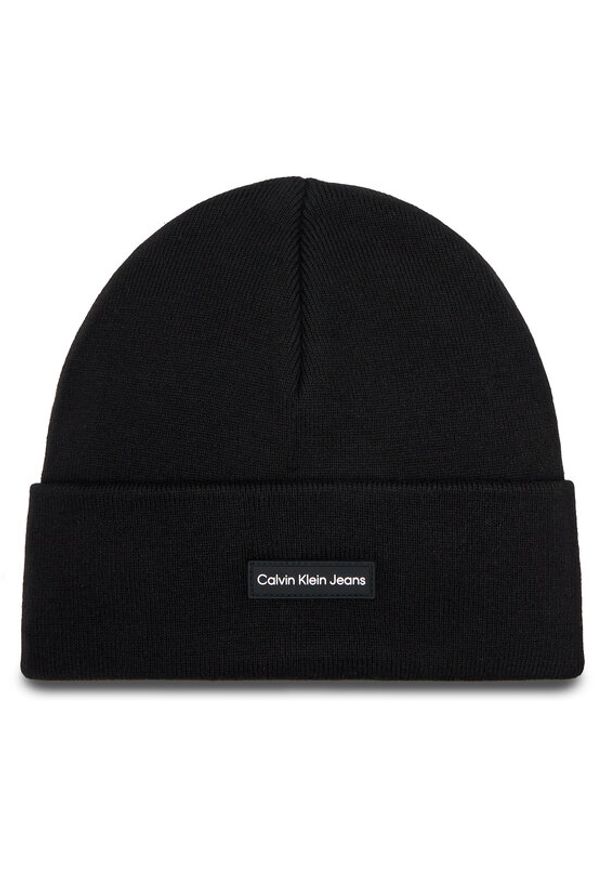 Calvin Klein Jeans Czapka Inst Patch Beanie K50K512142 Czarny. Kolor: czarny. Materiał: materiał